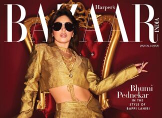 Bhumi Pednekar Instagram - Presenting, Bazaar India's digital coverstar Bhumi Pednekar (@bhumipednekar)…in the iconic style of the late singer, composer, and icon, Bappi Lahiri. In an exclusive conversation with Editor Nandini Bhalla (@nandinibhalla) for the 14th Anniversary issue—the Cinema Issue—the actor opens up about her earliest memory of cinema, the kind of characters she hopes to portray in the near future, her style evolution, and more. ⠀ Excerpts from the interview: Nandini: For this special issue of Harper’s Bazaar, you have been dressed in the bold style of late singer and composer, Bappi Lahiri... Bhumi: "Bappi Da was such an icon; he created such an extraordinary identity for himself, through his art, through his craft... That is why Bappi Da has left behind a legacy, a legacy that is unmatched. He was a fashion icon, undeterred by what people thought of him. Because in the time that he lived, people weren’t always that accepting of disruptive personalities. But he stuck to who he was, and that is why he’s such a legend." N: Let’s rewind to the ’90s... tell me about your earliest memory of cinema. B: "I remember it distinctly; my earliest memory of cinema was watching Rangeela in a theatre... I was absolutely mesmerised by how Urmila Matondkar looked. Then I remember watching Hum Aapke Hain Koun..! and Dilwale Dulhania Le Jayenge. My love for cinema was deeply linked to my love for beauty and fashion...that’s where it all began. I have always enjoyed experimenting with fashion and beauty, and the power of transformation fascinates me. Even in the films I watched, I would notice the outfits and make-up." Editor: Nandini Bhalla (@nandinibhalla) Photographs: Vaishnav Praveen (@vaishnavpraveen) Styling: Mohit Rai (@mohitrai) & Sohiny Das (@sohinydas) Make-Up: Sonic Sarwate (@sonicsmakeup) Hair: Marcelo Pedrozo (@marcepedrozo) Production: April Studios (@april.studios) Bhumi is wearing cropped blazer and trousers, Falguni Shane Peacock (@falgunishanepeacockindia); necklaces, Ranka Jewellers (@rankajewellersofficial); double Medusa aviator sunglasses, Versace (@versace) Head to the link in bio to read Bhumi's full interview. Bazaar India’s latest issue is out on stands!