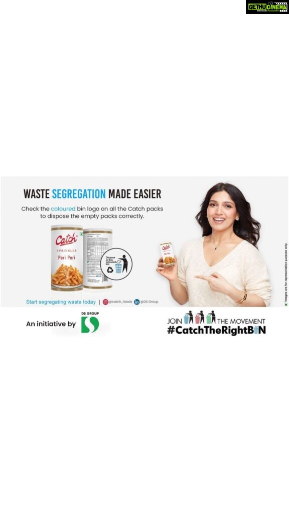 Bhumi Pednekar Instagram - Let’s make waste segregation easier, Check the coloured bin logo on all the catch products to dispose of the empty packs correctly. @catch_foods #CatchTheRightBin #CatchFoods #KyunkiKhanaSirfKhanaNahiHota #IndianFood #Cooking