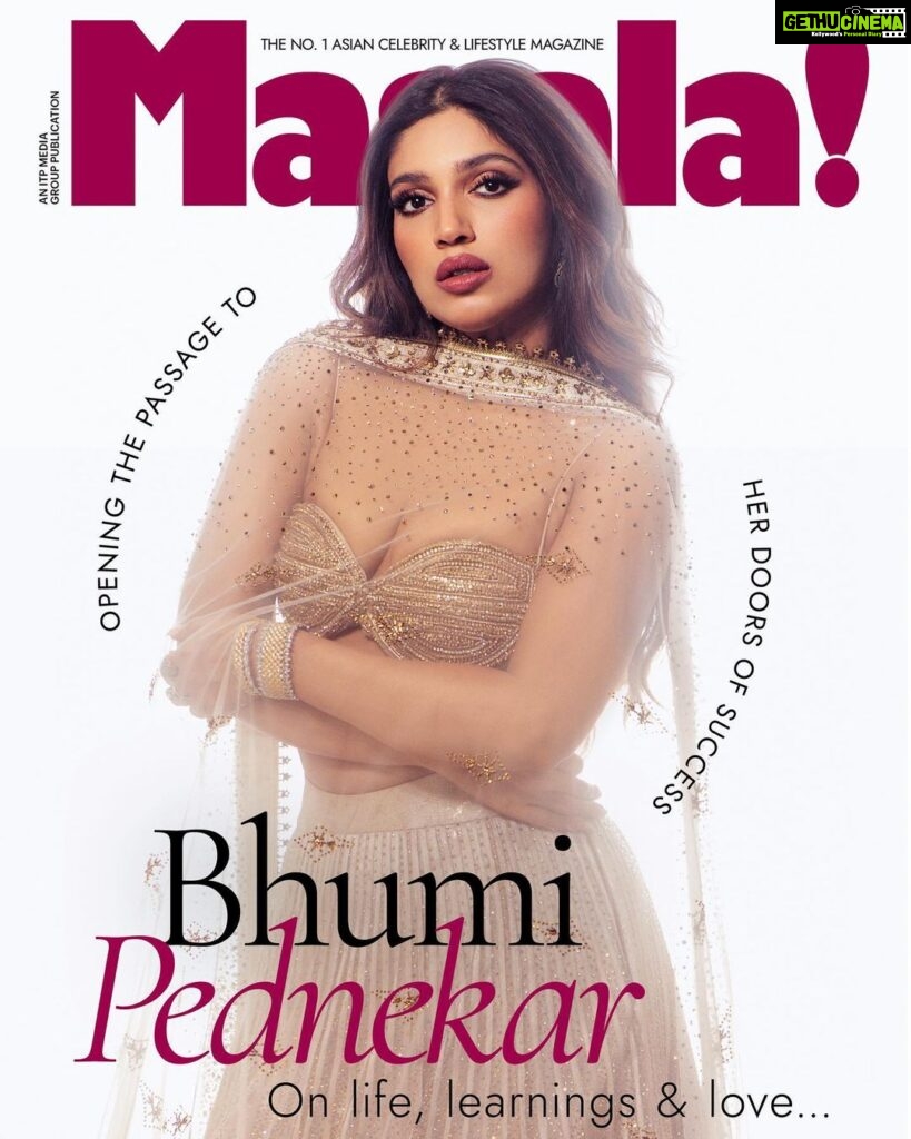 Bhumi Pednekar Instagram - #MasalaExclusive: Bringing in the holiday season ⚡️⚡️ #BhumiPednekar — a name that is know for outstanding performances and out of the box characters, she given us yet another fablous performance. From starting off her career as Sandhya in Dum Laga Ke Haisha to her recent Gauri Waghmare in Govinda Naam Mera, the actress' diverse roles have been the flagbearer of her talent. In an intimate conversation with the editor, the Bollywood star talks about her her life choices, lessons and love. Read the full conversation at the link in bio. 🔗 Interview @vamakotharii Outfit @shantanunikhil Earings @kasmiafinejewellery @quirk_india Bangles and rings @latique.in Styled by @manishamelwani Big love to @rheakapoor Style team @iambidipto_ with @shivikapaliwal Photographed by @khushboo_sahrawat_photography