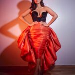 Bhumi Pednekar Instagram - Tonight for #FeminaMissIndia2023 ❤️ . . . Styled by @chandiniw @sanyakapoor Make up @sonicsmakeup Hair @hairstories_byseema Dress @laithmaalouf_official @vandafashionagency Earrings @the_jewel_factor Rings @karishma.joolry Heels @louboutinworld Photos @vidhigodha