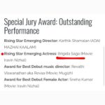 Brigida Instagram - After all… Rising happiness in my life. Happy to share this to u all. ~ RISING STAR EMERGING ACTRESS AWARD🥇 #torontotamilfilmfestival 2022 My heartfelt thanks to toronto jury members. And thanks a lot sir @radhakrishnan_parthiban