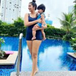 Charu Asopa Instagram – Me and my water baby 😘❤️🤗