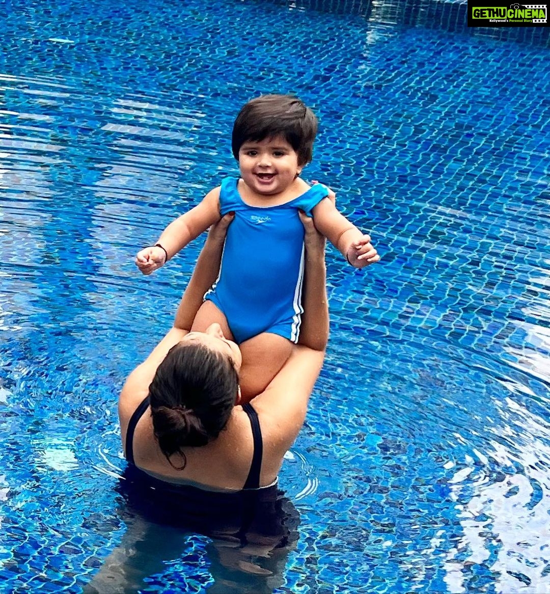 Charu Asopa Instagram - Me and my water baby 😘❤️🤗