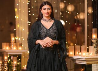Daisy Shah Instagram - You wanted 🔥? My specialty is 🧊 . . . Outfit: @awignaofficial Choker: @meraki.mumbai Styled by: @trishadjani 📸: @framefuchsiaphotography
