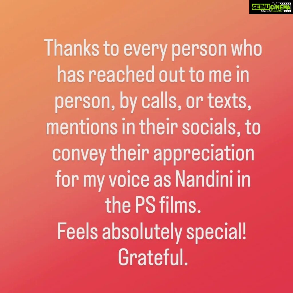 Deepa venkat Instagram - #ps #ps1 #ps2 #maniratnam #nandini