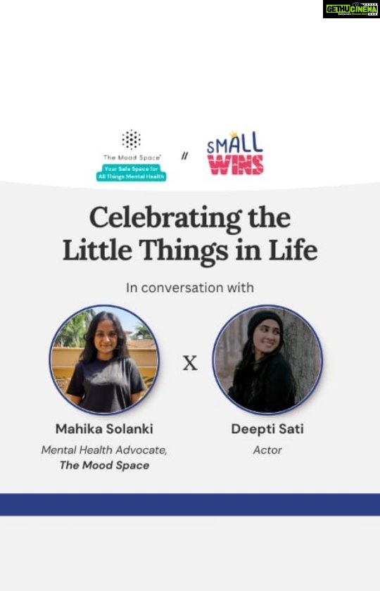 Deepti Sati Instagram - "It's the small things that create a big difference in life"🤍 We had a great session with @deeptisati, where we spoke about 'Celebrating the Little Things in Life' and how it enhances your mental health.✨ Watch the LIVE to know more about the importance of reflecting and celebrating the small wins instead of focusing only on the end goal! 🌈 #TheMoodSpace