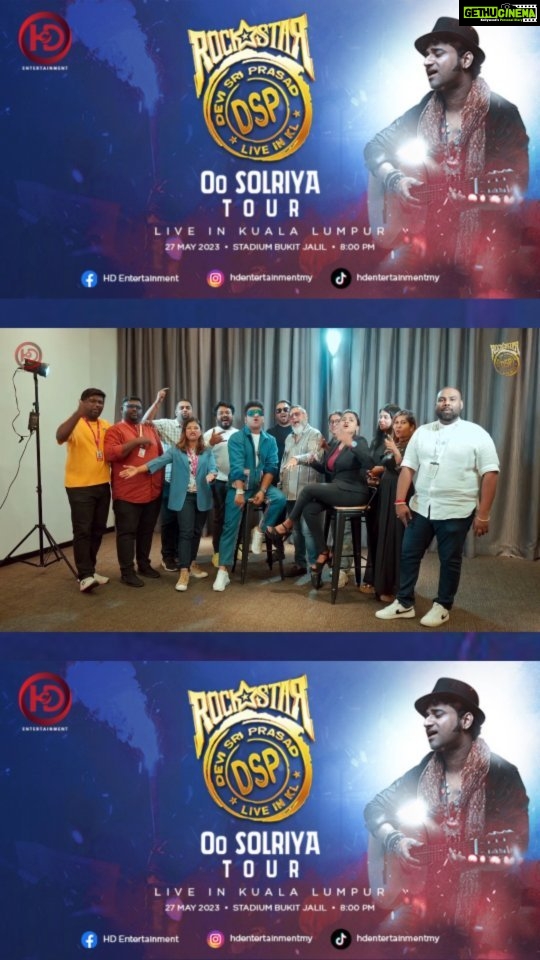 Devi Sri Prasad Instagram - "Get ready to be blown away by the electrifying performances of DSP at his upcoming concert on 27th May! š¶ From soulful melodies to foot-tapping beats, this musical extravaganza has it all! Don't miss out on the experience of a lifetime! Book your tickets now! #DSPConcert #LiveMusic #27May #Malaysia