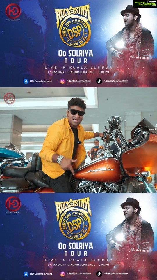 Devi Sri Prasad Instagram - "Come on Malaysia, let's go on the Bullet with the incredible Devi Sri Prasad! 🎶🏍 Get ready to witness an electrifying performance by DSP and an amazing lineup of artists at the upcoming live concert in KL on May 27th! Don't miss your chance to experience the thrill and excitement of live music! Grab your tickets now and get ready to rock! #DSPConcert #LiveMusic #BulletuSong #Malaysia"