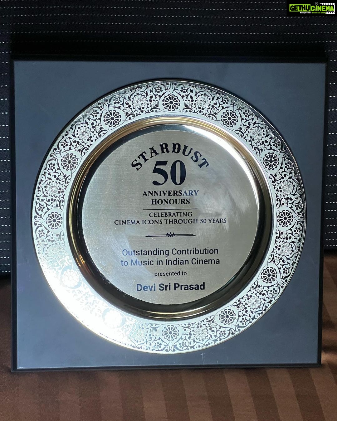 Devi Sri Prasad - 25.3K Likes - Thank You @stardustmagazineindia for honouring me with the prestigious Award “Outstanding Contribution to Music in Indian Cinema” 🎶🙏🏻
It was a pleasure being at the 50th ANNIVERSARY CELEBRATIONS of STARDUST in Mumbai, with LEGENDS🙏🏻🎶
Wishing U many more Milestone Celebrations & Greater Success forever !🙏🏻
@media.raindrop