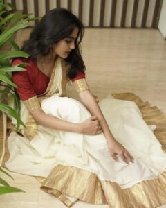 Devika Sanjay Instagram - happy onam!!

pictures by @sameeh_photography 
outfit @nifa_fashions_ 
make up and hair @aswathivipul @yourlookstudiosclt 
location @lecandlesresorts
jewelry:@kajal_jewellery