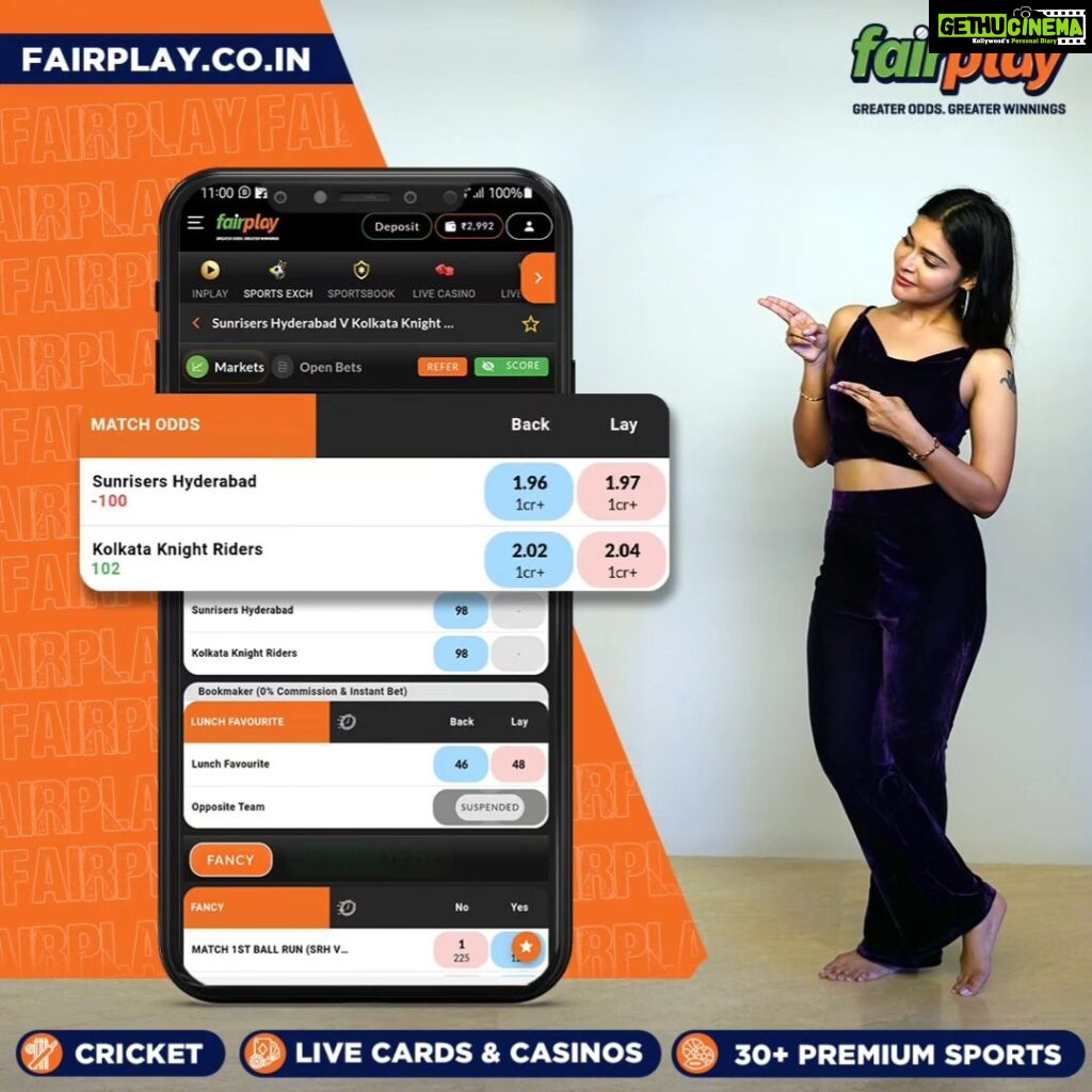 Dharsha Gupta Instagram - Use Affiliate Code DARSHA300 to get a 300% first and 50% second deposit bonus. IPL is in an exciting second half, full of twists and turns. Don't miss out on placing bets on your favourite teams and players only with FairPlay, India's best sports betting exchange. 🏆🏏 Make it big by betting on your favorite teams and players. Plus, get an exclusive 5% loss-back bonus on every IPL match. 💰🤑 Don't miss out on the action and make smart bets with FairPlay. 😎 Instant Account Creation with a few clicks! 🤑300% 1st Deposit Bonus & 50% 2nd Deposit Bonus, 9% Recharge/Redeposit Lifelong Bonus/10% Loyalty Bonus/15% Referral Bonus 💰5% lossback bonus on every IPL match. 👌 Best Market Odds. Greater Odds = Greater Winnings! 🕒⚡ 24/7 Free Instant Withdrawals Setted in 5 Minutes Register today, win everyday 🏆 #IPL2023withFairPlay #IPL2023 #IPL #Cricket #T20 #T20cricket #FairPlay #Cricketbetting #Betting #Cricketlovers #Betandwin #IPL2023Live #IPL2023Season #IPL2023Matches #CricketBettingTips #CricketBetWinRepeat #BetOnCricket #Bettingtips #cricketlivebetting #cricketbettingonline #onlinecricketbetting