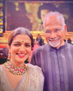Dhivyadharshini Instagram - Some evenings are unforgettable 
#ps2 audio launch once again thnk you for the opportunity Mani sir n @suhasinihasan mam and Subash anna @lyca_productions and evrybody who took time to msg me after watching it in @suntv n @sunnxt 
Ps: they don’t need introduction and I love and respect them so much 

#ddneelakandan #trishakrishnan #aishwaryarai #manirathnam #ps2 #dhivyadharshini