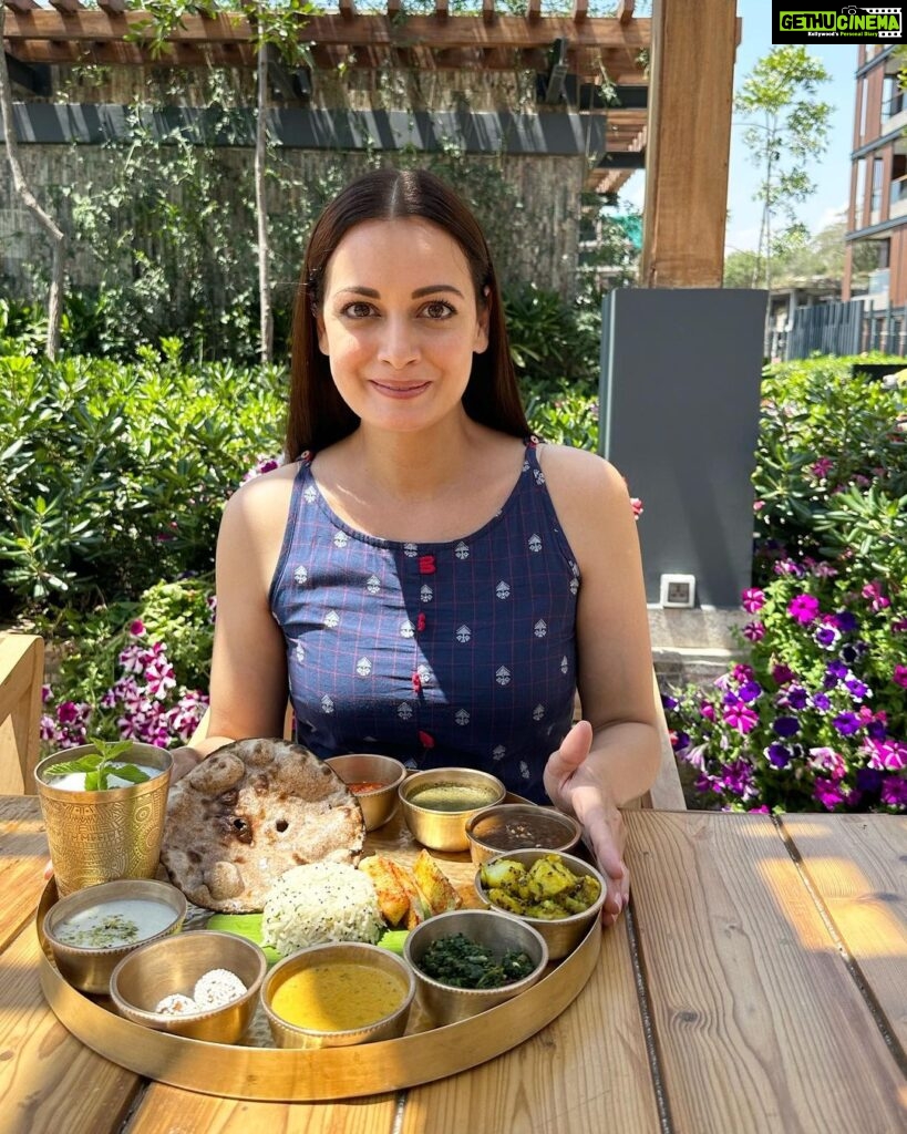 Dia Mirza Instagram - We are on our summer holiday at @thewestinhimalayas and it’s everything the kids enjoy 🦋 Eating divine local food, enjoying the electric buggy rides, the clean mountain air and the best hospitality 💚🌱🐯 Thank you for taking the steps you are to #BeatPlasticPollution by ensuring you serve all water in glass bottles filtered and bottled on the property @thewestinhimalayas. I noticed no plastic cling wrap is used to cover food and waste is segregated and managed scientifically. Well done 🙌🏼 #SunsetKeDivane @vaibhav.rekhi P.S. - wearing my @taavi_ 💙 The Westin Resort & Spa, Himalayas