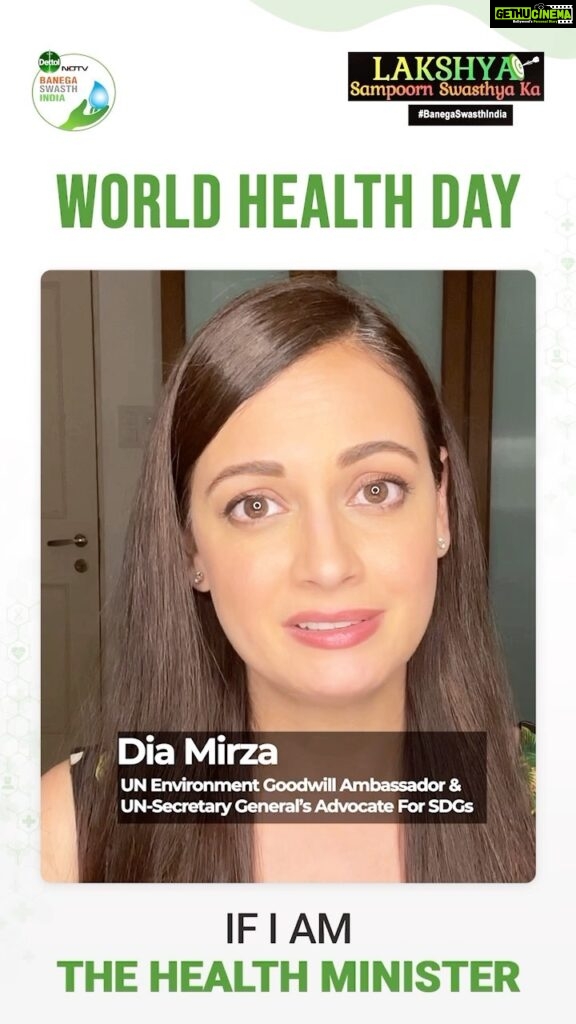 Dia Mirza Instagram - Here’s what I would like to prioritise if I become the Health Minister. This #WorldHealthDay, tell us what will you do if you got a chance to be the Health Minister for a day? Share your video message with #BanegaSwasthIndia Whether it is the air we breathe, the water we drink or the food we eat, climate change is affecting all of these and our health. Climate change is the single biggest health crisis facing us. Join me on @NDTV for a special #BanegaSwasthIndia Health Day coverage today. @banegaswasthindia