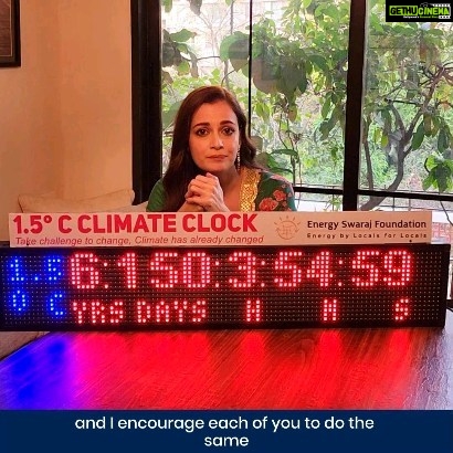 Dia Mirza Instagram - Only 6.5 years are left! what are we even doing? Our very own UN Environment Goodwill Ambassador, @diamirzaofficial, has expressed the pressing need for immediate action. With the clock ticking down to just 6.5 years before we reach a global warming limit of 1.5°C, there's no time to waste. We all must step up and become part of the solution! 💪 Join us in making a difference on Earth Day, April 22nd, at the world's biggest climate clock display and assembly event in New Delhi. Register at es-pal.org and act now! Let's unite in our commitment to climate correction - for the sake of our environment and future generations! See you there! 🌱💚 @energy_swaraj #earthday #climatechange #climatecorrection #climateclockindia