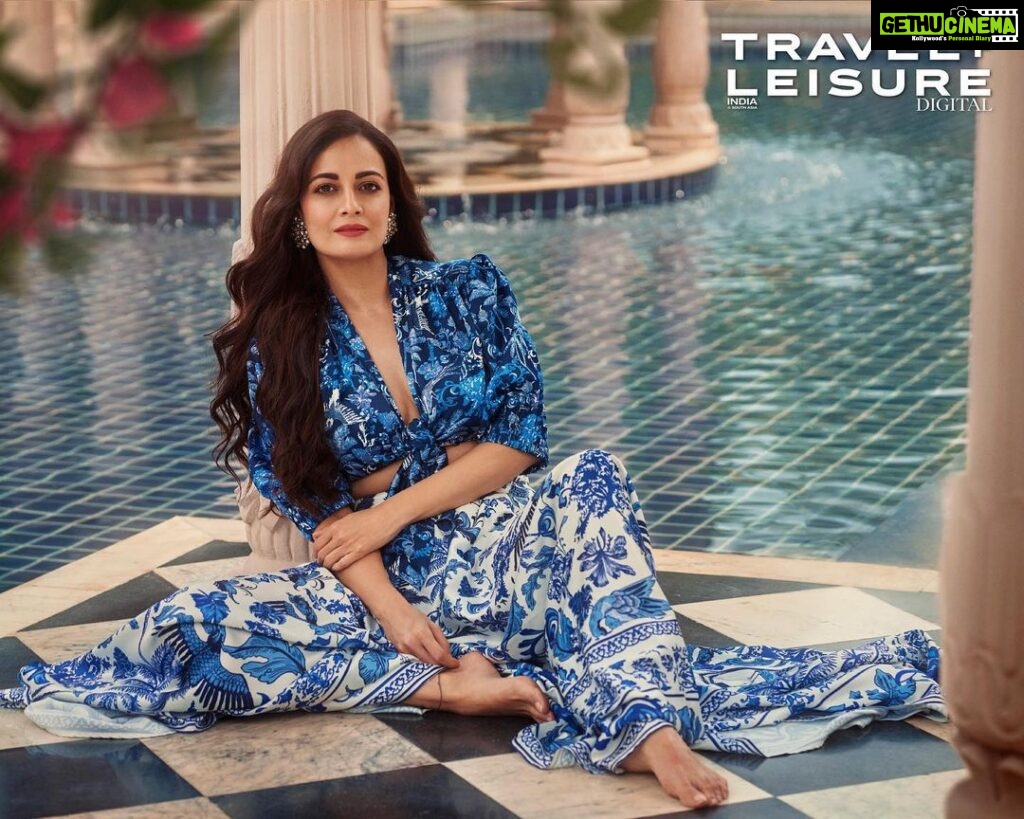 Dia Mirza Instagram - Loved being a part of @travelandleisureindia’s digital cover 💙🦋 The focus of this story was #SlowTravel and #Sustainability. Head to the @travelandleisureindia page to read the full interview🕊️ The @fairmontjaipurindia gave us the most wonderful experience and i was so happy to see all the #sustainability practices they have put in place. Editor-in-chief : @aindrilamitra Produced by : @chiragmohantysamal Assisted by: @ralan_kithan Video : @vivektyagi Photographs by : @tarun_khiwal Assisted by : @abhivermaa Styled by : @theiatekchandaney Assisted by : @jia.chauhan Hair and Makeup by : @shraddhamishra8 Assisted by : @surbhibhutra Skirt Set by @thedashanddot Earrings by @anumerton Location Partner: @fairmontjaipurindia #Fairmont #FairmontHotels #FairmontJaipur #FairmontMoments #ThatFairmontFeeling #AccorLuxe #ALL #Accor Fairmont, Jaipur