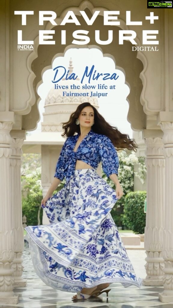 Dia Mirza Instagram - As our June digital cover star, actor-activist Dia Mirza (@diamirzaofficial), spends some tranquil moments at the Fairmont Jaipur, she gets candid about her sustainable goals, the conscious practices she follows in her everyday routine and what slow travel means to her. More at the link in bio. Editor-in-chief : @aindrilamitra Produced by : @chiragmohantysamal Assisted by: @ralan_kithan Video : @vivektyagi Photographs by : @tarun_khiwal Assisted by : @abhivermaa Styled by : @theiatekchandaney Assisted by : @jia.chauhan Hair and Makeup by : @shraddhamishra8 Assisted by : @surbhibhutra Skirt Set by @thedashanddot Earrings by @anumerton Location Partner: @fairmontjaipurindia #worlenvironmentday #worldenviromentday2023 #Fairmont #FairmontHotels #FairmontJaipur #FairmontMoments #ThatFairmontFeeling #AccorLuxe #ALL #Accor