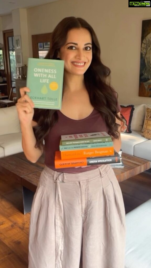 Dia Mirza Instagram - I grew up watching Mom read two books a week! As i aspire to nurture my reading habits and ensure i read more books this year, here are some of the books by my bedside. ‘Humankind’ by Rutger Bregman - Have read it once already, keep going back to it. It’s always by my bed side. ‘Cinema Speculation’ by Quentin Tarantino - the joy and privilege of reading a non fiction piece by one of the greatest of all time! A new year present from my husband. ‘The Lion Trackers Guide To Life’ by Boyd Varty - read and reread. Keep going back to the gems this book has to offer! One of my favourite gifts to give friends. Currently reading ‘Oneness With All Life’ by Eckhart Tolle - This book is everything i need to learn right now. Having read The Power Of Now, A New Earth and now this book Eckhart Tolle has helped me heal and learn to become more present and aware. Tell me what you are reading in the comments? May be we can start making this a regular exchange? As i learn to make more time to read would be happy to share the books that move me. It also happens to be #WorldReadAloudDay, let’s find ways to bring the joy of books to more people 🦋🌏 Bandra World of Storytellers