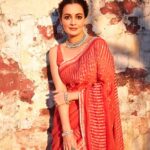 Dia Mirza Instagram - #BheedInCinemasMarch24 Promotions for #Bheed in this hand crafted @anavila_m saree 😍 “Boond being an integral part of prints and pattern of dabu block prints. This is a new interpretation of the circle as a motif seen in flowers, stars, rain drops, grains and many other daily life objects. These little circles come together to form one of a kind pattern in Red, peach & ivory colors. The technique is double dabu.” Jewellery @silverstreakstore Styled by @theiatekchandaney MUH @shraddhamishra8 Photos by @shivamguptaphotography Managed by @shruti8711 @exceedentertainment #SustainableSaree #SustainableFashion #HandMadeInIndia #VocalForLocal