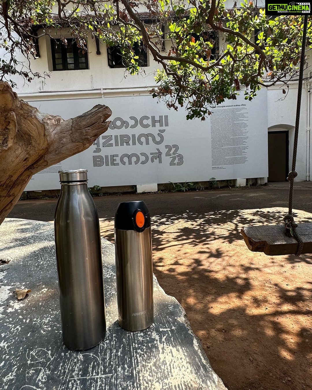 Dia Mirza Instagram - Thank you @kochibiennale @bosekrishmumbai for a stirring weekend. The art was varied and moving and witnessing people from all ages and walks of life engaging with art was so beautiful. Kochi Biennale is truly art for the people. The ‘Art for activism’ caught my attention and moved me deeply. Thank you to all the artists who choose to move beyond the external and go inwards, questioning excess and colonisation, demanding land rights, human rights, gender equity and drawing attention to climate change. Hope to be back every year! Thank you @tadtadkanya for making our experience wholesome and enriching. #KochiDiaries #KochiBiennale2023 #ArtForActivism #TravelingBottle #SunsetKeDiVane @vaibhav.rekhi @amupuri Kochi,Kerala