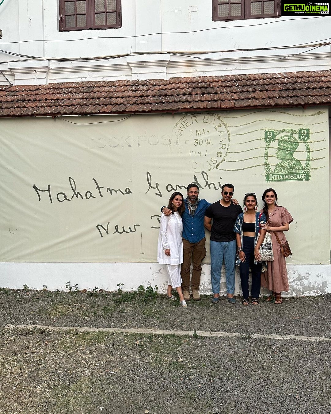 Dia Mirza Instagram - Thank you @kochibiennale @bosekrishmumbai for a stirring weekend. The art was varied and moving and witnessing people from all ages and walks of life engaging with art was so beautiful. Kochi Biennale is truly art for the people. The ‘Art for activism’ caught my attention and moved me deeply. Thank you to all the artists who choose to move beyond the external and go inwards, questioning excess and colonisation, demanding land rights, human rights, gender equity and drawing attention to climate change. Hope to be back every year! Thank you @tadtadkanya for making our experience wholesome and enriching. #KochiDiaries #KochiBiennale2023 #ArtForActivism #TravelingBottle #SunsetKeDiVane @vaibhav.rekhi @amupuri Kochi,Kerala