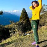 Ditipriya Roy Instagram - Our peace shall stand as firm as Rocky Mountains……..🏔♥️ . . . . . . . . . . #mountains #autumn #autumnvibes #sunshine #colourpop #bright #nature #naturelover #curlyhair #messyhair #mood #positivevibes #soulsearching #love #peace #instalike #instamoment #instamood