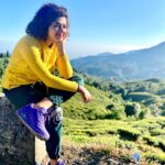 Ditipriya Roy Instagram - Our peace shall stand as firm as Rocky Mountains……..🏔♥️ . . . . . . . . . . #mountains #autumn #autumnvibes #sunshine #colourpop #bright #nature #naturelover #curlyhair #messyhair #mood #positivevibes #soulsearching #love #peace #instalike #instamoment #instamood
