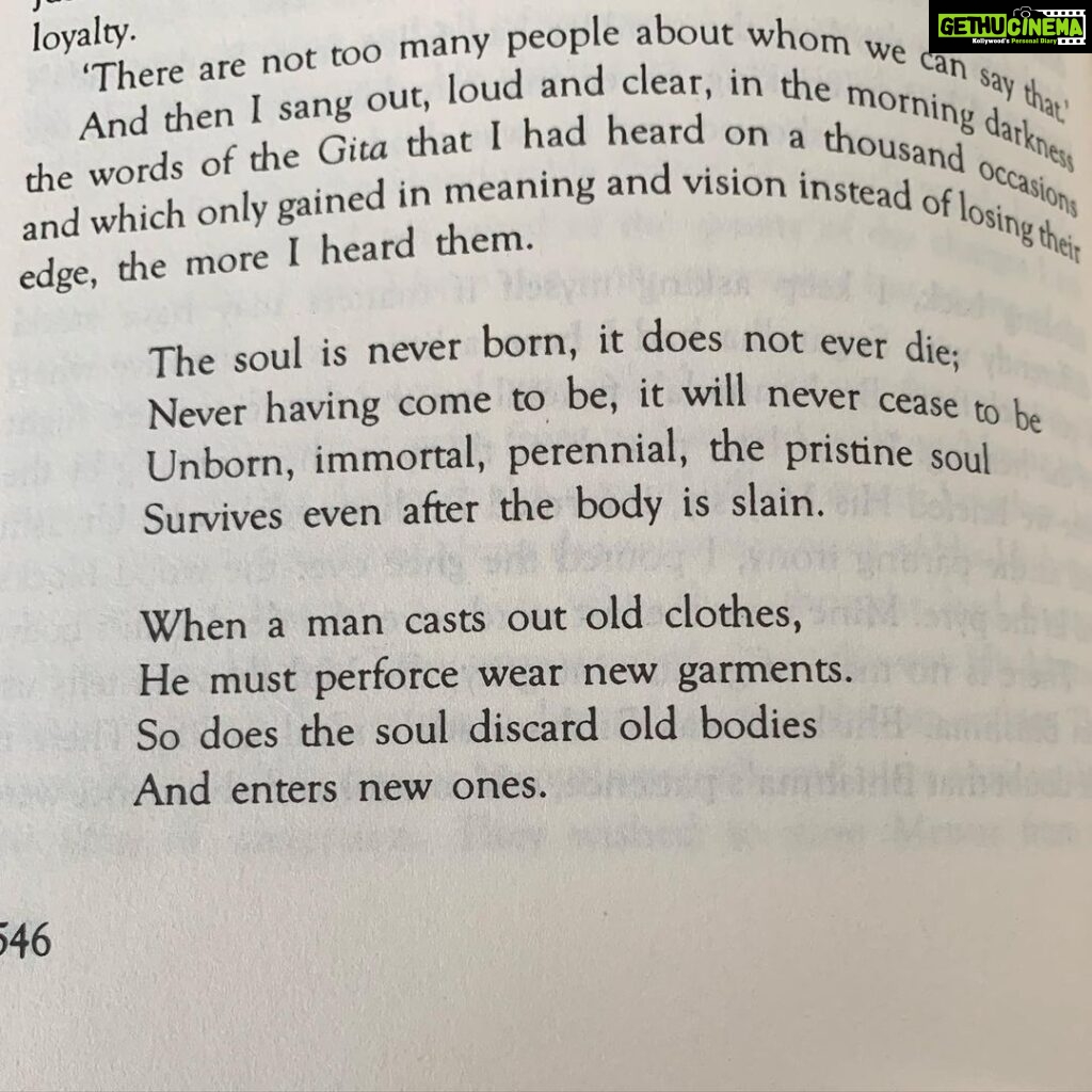 Divya Spandana Instagram - Possibly the best verse in the Gita from one of my favourite Indian novels Cuckold by Kiran Nagarkar.