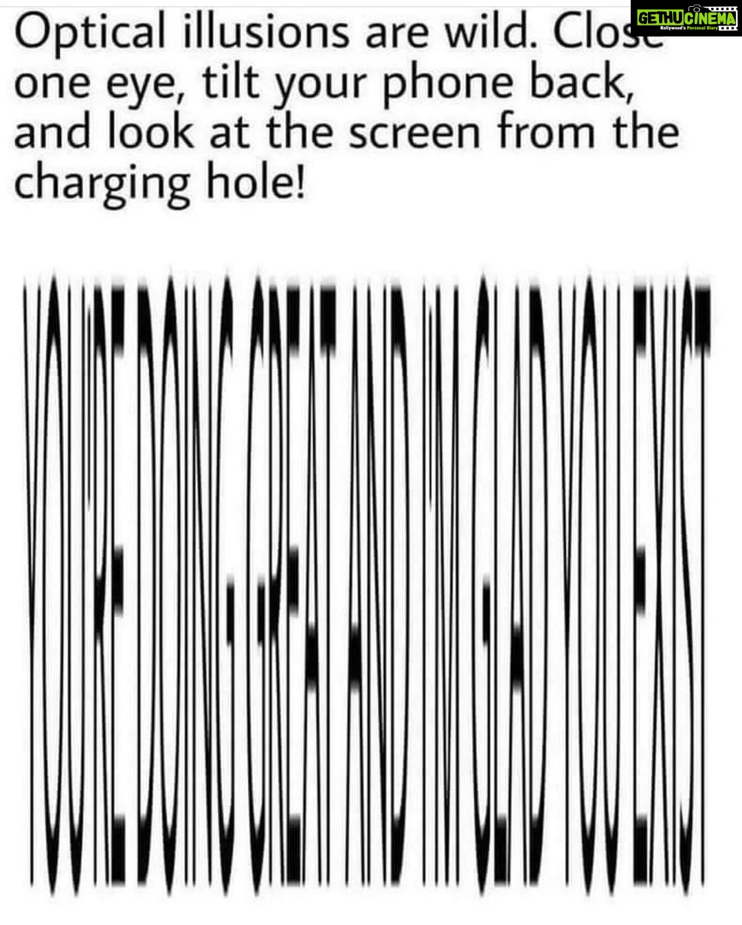 Divya Spandana Instagram - Let’s give the brain a mental workout- What does it say? ♥️♥️ Also- optical illusions make us question what reality is. So important to question and always keep an open mind- when you do, everything changes :)