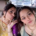 Divya Spandana Instagram - When Millennial meets Gen Z 💛💚 #weddingshenanigans Styling @sanaaakbarkhan Saree @ekayabanaras Draping Bhagya Jewelry @prathibhajewelleryhouse Bringing joy to my heart, my gorgeous niece