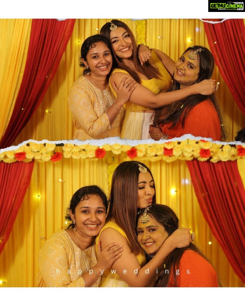 Durga Krishna Instagram - “My lil sister is about to get married. Poor fellow, he has no idea how awesome she is at throwing random thoughts. @saik002 For help, call me!” #cousins #mad_angels #sistermarriage #haldinight💛 @happiest_soul_4ever @aiswaryasreekumarp