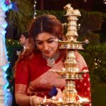 Durga Krishna Instagram - #kalyannavarathri Make up : @vikas.vks.makeupartist Hair : @nikhil_vks Styling : @sanliya_sabu Saree draping : @sindhu_valsan Costume: @khajuraho_boutique_ Jewellery: @dcjewellers.official
