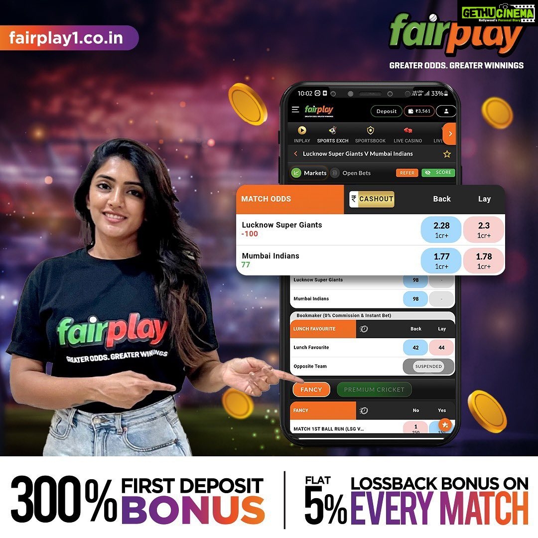 Eesha Rebba Instagram - Use Affiliate Code ESHA300 to get a 300% first and 50% second deposit bonus. The thrill of the IPL continues as it's heading towards the final few weeks. Stand the best chance to win big during the IPL by predicting the performance of your favorite teams and players. ππ Get a 15% referral bonus on inviting your friends and a 5% loss-back bonus on every IPL match. π°π€ Don't miss out on the action and make smart bets with FairPlay. π Instant Account Creation with a few clicks! π€300% 1st Deposit Bonus & 50% 2nd Deposit Bonus, 9% Recharge/Redeposit Lifelong Bonus/10% Loyalty Bonus/15% Referral Bonus π°5% lossback bonus on every IPL match. π Best Market Odds. Greater Odds = Greater Winnings! πβ‘ 24/7 Free Instant Withdrawals Setted in 5 Minutes Register today, win everyday π #IPL2023withFairPlay #IPL2023 #IPL #Cricket #T20 #T20cricket #FairPlay #Cricketbetting #Betting #Cricketlovers #Betandwin #IPL2023Live #IPL2023Season #IPL2023Matches #CricketBettingTips #CricketBetWinRepeat #BetOnCricket #Bettingtips #cricketlivebetting #cricketbettingonline #onlinecricketbetting