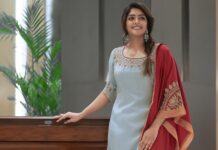 Eesha Rebba Instagram - 🌱🌱 Styling @keerthysampath Outfit @rehanabasheerofficial Earrings @divasmantra MUA @kaviyaartistry_off Clicked by @karthikakphotography