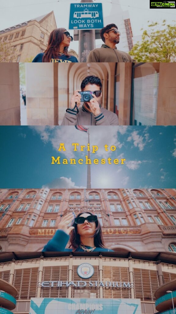 Farhan Akhtar Instagram - Living our own Wes Anderson adventure courtesy of @etihad ✨ One unforgettable day in Manchester, filled with magic and wanderlust #etihad 🎥 by the talented @sebporter @aishwaryan93 for being a super manager!