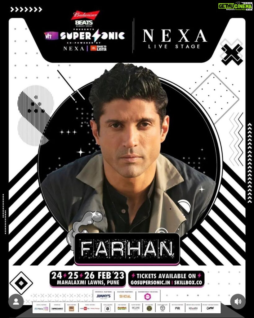 Farhan Akhtar Instagram - Here to strike chords of his guitar and our hearts, we present - @faroutakhtar! He’s ready to take the Supersonic pits by storm, are you? Vh1 Supersonic 24th - 26th Feb in Pune. #BeThereBeFree --------------------------------------------------------------------------- When it comes to too many things at one place Farhan is a lot like Vh1 Supersonic. With a lot of prestigious credits to his name in mainstream Indian entertainment, he has also left his mark in the Independent music scene. He made his debut as an independent singer with the album "Echoes" in 2019 and has since released several albums that have received critical acclaim. Farhan is also a proficient guitarist and his emotion-evoking lyrics and powerful performances make him one of the most respected musicians in the industry. What we love about him? His playful energy on the stage and his vocals that are unique only to him. #BeThereBeFree to be captivated in his charm and ever so hitting songs only at Vh1 Supersonic 2023, 24th - 26th Feb in Pune. @budweiserindia @budweiserbeats @nexaexperience @jblindia @skillboxofficial #Vh1Supersonic2023