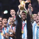 Farhan Akhtar Instagram - ARGENTINA.. ✊🏽♥️🏆 This has to be one of the most incredible finals ever played. Heart goes out to @k.mbappe and the resilient French squad but tonight was destined to belong to Argentina and @leomessi .. what a team! What a player!! 🐐 Also, let’s take a second to emphasise how important that 122nd minute save by Martinez was.. that guy is a boss!!! Amazing game .. just amazing. The hangover of this emotional roller coaster will last a long long time. Wow!