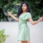 Faria Abdullah Instagram - Green calms the heart 💚 Styled by @officialanahita Outfit: @notchabovecreations Earrings: @blingthingstore Pic: @they_call_me_keshu