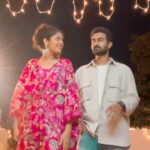 Faria Abdullah Instagram - What would I do without you @santoshshobhan ? 😭✨ #LSS in theatres on November 4th ❤️ Outfit: labelkomalshah Earrings: @ajnaaofficial Styled by @officialanahita @merlapaka @actor_sudharshan @brahms25 @mirchi_kiran