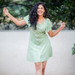 Faria Abdullah Instagram - Green calms the heart 💚 Styled by @officialanahita Outfit: @notchabovecreations Earrings: @blingthingstore Pic: @they_call_me_keshu