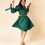 Faria Abdullah Instagram – Green is the new black 🐸

Styled by @officialanahita
Outfit: @notchabovecreations
Pic: @pranav.foto