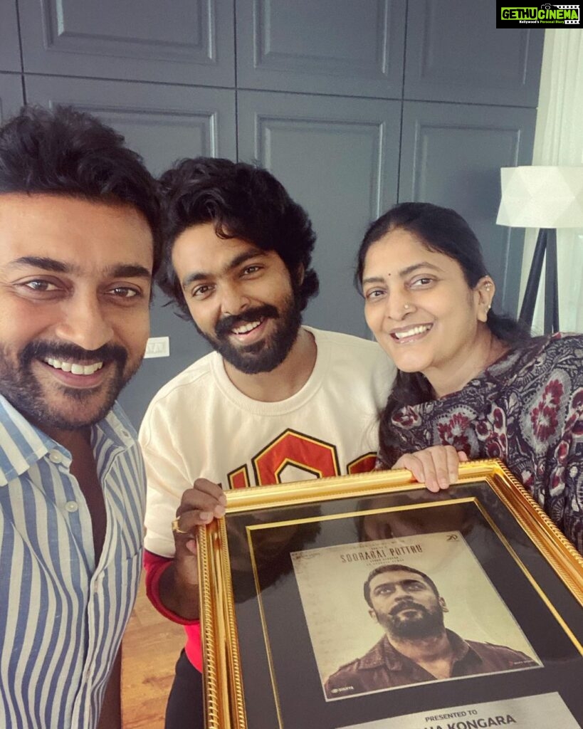 G. V. Prakash Kumar Instagram - Thanks @sonymusic_south for presenting us the top performing album in Tamil and Telugu for #sooraraipottru … thanks #sudhakongara thanks @actorsuriya sir @rajsekarpandian sir @2D_ENTPVTLTD …. What about a collab again with team #sooraraipottru soon guys ? …..