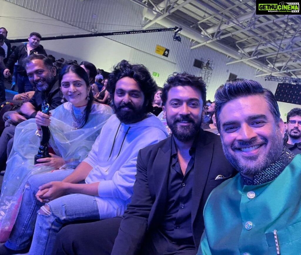 G. V. Prakash Kumar Instagram - All smiles team #sooraraipottru at #filmfareawards