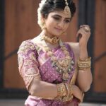 Gabriella Charlton Instagram - Wedding bells are ringing in Eeramana Rojave 2 😍 Gorgeous saree and aari work blouse @sdduniqueboutique_97 Jewellery @new_ideas_fashions Makeup @murugeshmakeup_hair Hair by @farhaa_makeupartist Photography @pugazhhhh