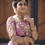 Gabriella Charlton Instagram - Wedding bells are ringing in Eeramana Rojave 2 😍 Gorgeous saree and aari work blouse @sdduniqueboutique_97 Jewellery @new_ideas_fashions Makeup @murugeshmakeup_hair Hair by @farhaa_makeupartist Photography @pugazhhhh