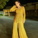 Gauahar Khan Instagram - It was all YELLOW ! 💛 Styling : @devs213 Assisted by @krutikaa_sharma Outfit : @rococobyraghvi Jewellery : @lasolitairejewellery #host #weddings #alhamdulillah #momtobe Ma sha Allah Surat, Gujarat