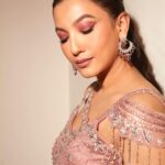Gauahar Khan Instagram - 🧚🏻‍♀️ Fairyland Swipe left for my amazing eye make up ! Guess who is the make up artist!😬 Styling : @devs213 Assisted by @krutikaa_sharma Ma Outfit: @shivaliahmedabad @auorstudio Jewellery: @diamantinafinejewels Photographer : @shivamguptaphotography #host #weddings #mommatobe Ma sha Allah Mumbai, Maharashtra