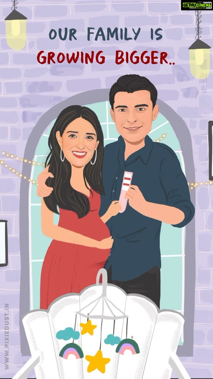 Gautam Rode Instagram - Our family is growing and as we embrace this new phase and prepare ourselves to don these new roles, we seek your blessings and best wishes ! ♥️ Thank you @pixiedustdesign for creating these visuals for us! ✨