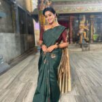 Gayathri Yuvraaj Instagram - 💚😍 Saree @paavanaonlinemart Blouse @lakshana_priya_mua