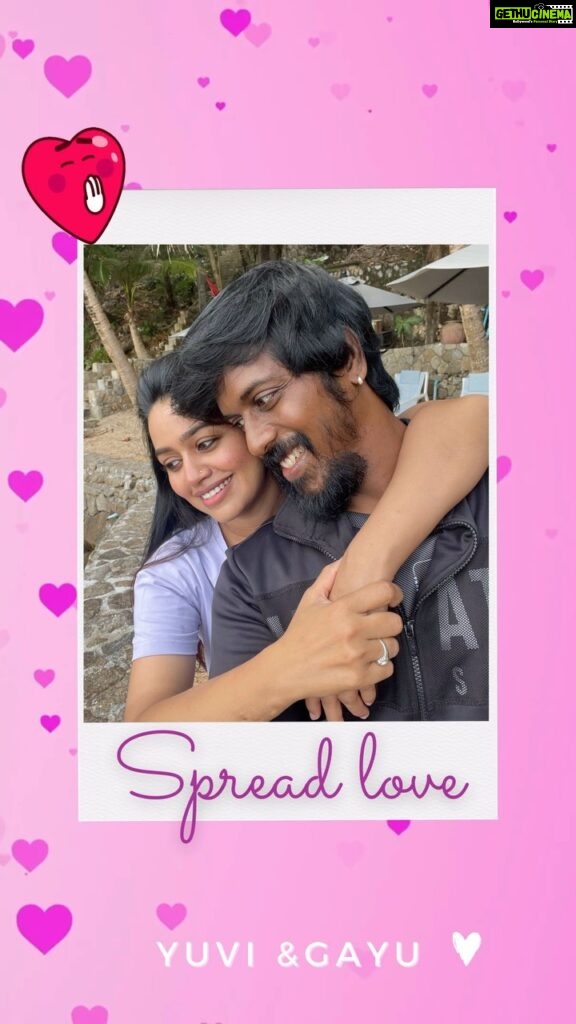 Gayathri Yuvraaj Instagram - Happy Valentine’s Day❤️ When I say I love you more, I don’t mean I love you more than you love me. I mean I love you more than the bad days ahead of us, I love you more than any fight we will ever have. I love you more than the distance between us, I love you more than any obstacle that could try and come between us. I love you the most. Love you Gayuma !! 🫶🏽💕💕